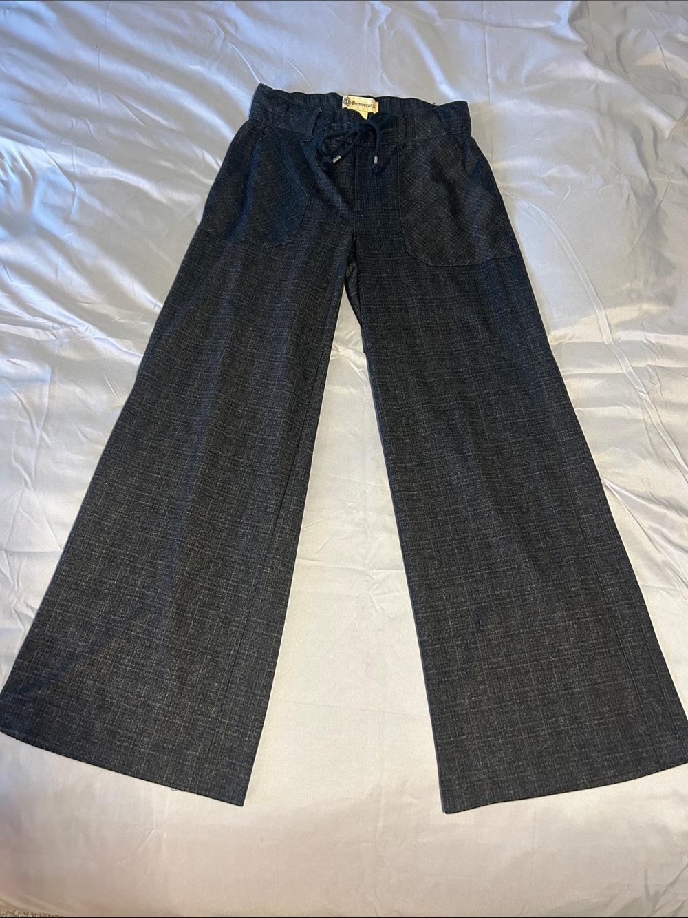 Democracy Wide-Leg Pants in Charcoal Gray